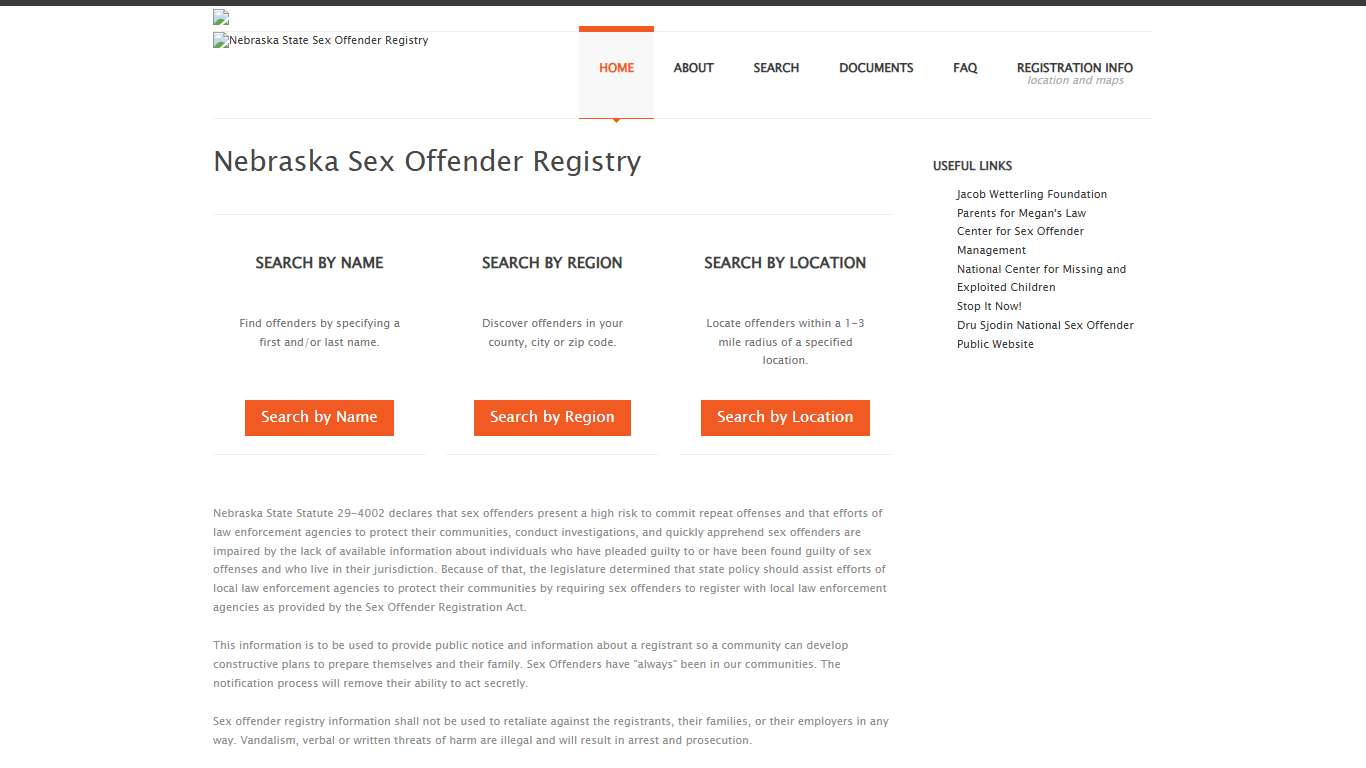 Nebraska Sex Offender Registry