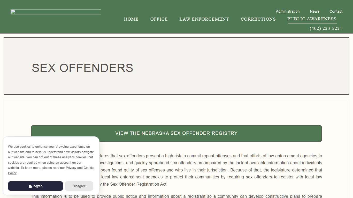 Sex Offenders - Gage County Sheriff